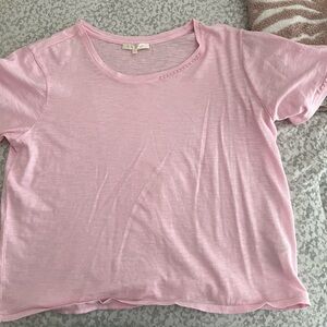 LoveShackFancy Light Pink Short Sleeve Tee